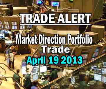 Trade Alert – Market Direction Portfolio – Apr 19 2013