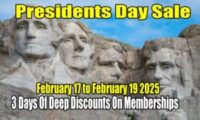 Presidents Day Sale - 3 Days Of Deep Discounts for New and Renewing Memberships