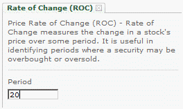 Rate Of Change Indicator Settings